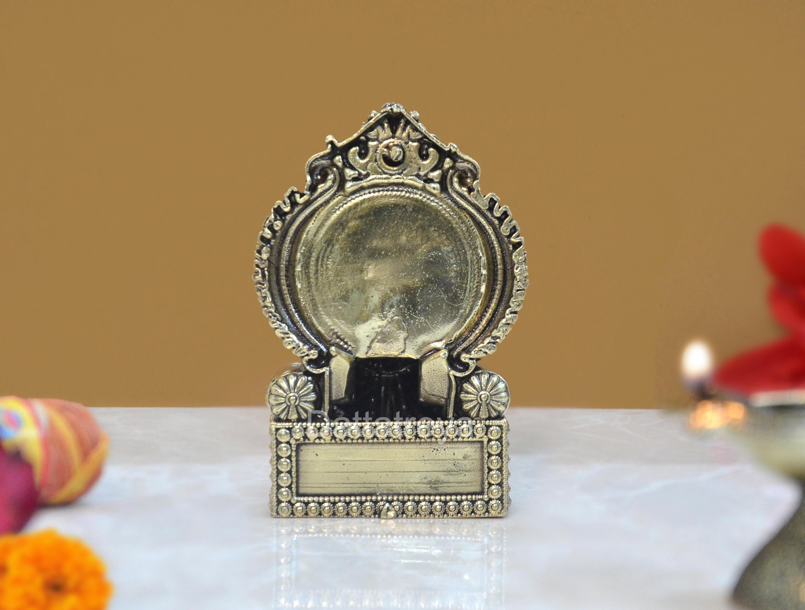 Dattatreya Bronze Lord Ganesha Idol Ganesh Statue Decorative Sculpture For Home Office Mandir Pooja Showpiece (Height 4 Inch)